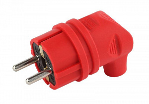 Вилка каучуковая Эра V9-RED-IP44 с заземлением 90гр 16А красная Б0044549