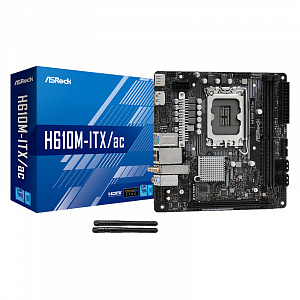 Материнская плата ASRock H610M-ITX/AC, LGA1700, H610, DDR4, mITX 90-MXBHL0-A0UAYZ