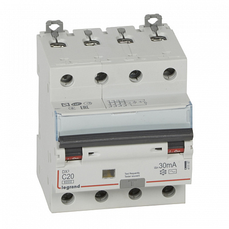Дифференциальный автоматический выключатель Legrand DX3 4П 20А 30мА, тип AC, 10кА, C